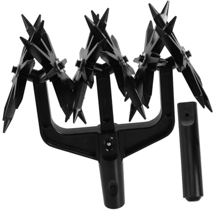 SHINEOFI Kit de Cultivateur Rotatif Manuel pour Jardin, Griffe Légère en Plastique, Outil de Décompactage du Sol, Scarificateur Portable pour Préparation Terre et Désherbage, Usage