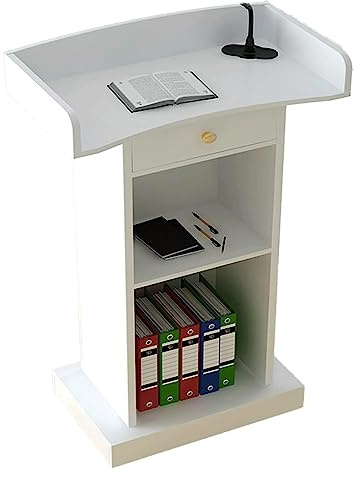 AZJJDP Leggio da Pavimento in Legno con ripiano portaoggetti - 23,6 x16,5 x47,2 Podio da Pavimento per conferenze, chiese, Auditorium, Ideale per relatori e presentazioni