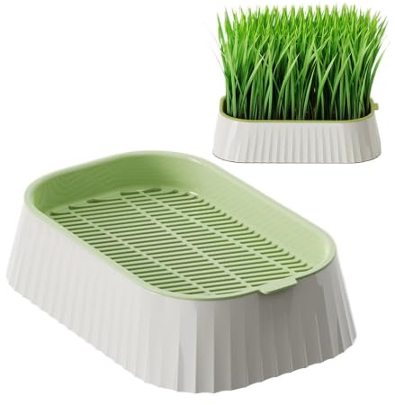 Cat Grass Planter, Easy Setup, Green, Gray, Cat Grass Pot Plant Germination Trays, Wheatgrass Grower Planting Box, Easy Growing Kit, For Home Gardening