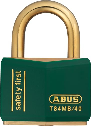 Abus - T84MB/40 40mm Green Safety First Rostfreie Vorhängeschloss - ABUT8440GRE | Leichtes Spezialaluminium-Gehäuse, gehärteter Stahlbügel, geeignet für Türen, Tore, Schränke und Spinde