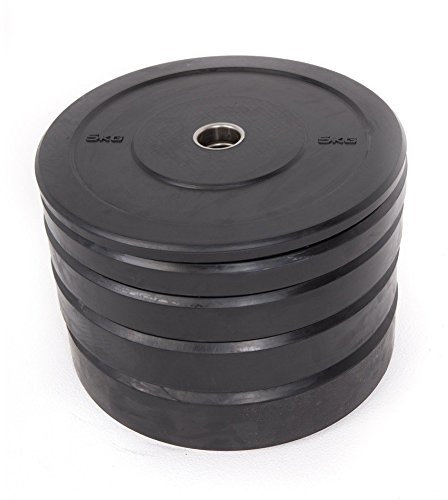 AMAYA SPORT Bumper Black Rubber Disk - 25 kg, Svart Olympic Viktskiva, anpassad till Cross Training, Halterophili, Power Lifting, Ökad muskulatur