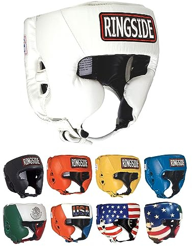 Ringside Casque de Protection de tête de Boxe Muay Thai MMA avec Joues Unisexe, Blanc, L