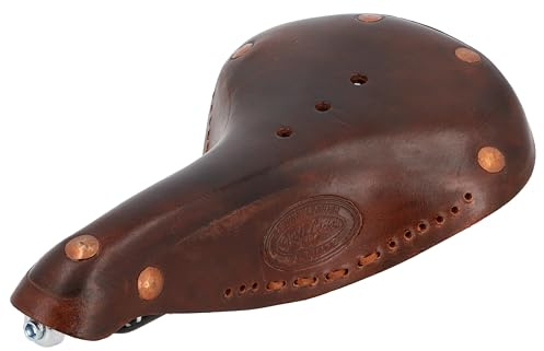 Gusti Cykelsadel – Bernard H. Damer och herrar sadel cykel lädersadel stadscykel vintage retro äkta läder brun