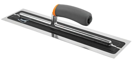Toolty Ultra Flexible Plaster Finishing Skimming Trowel - Stainless Steel Finishing Hand Tool - with Soft Grip Handle - 16 inch - TLTY8048