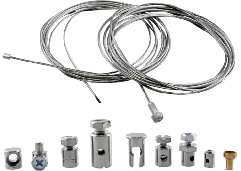 2EXTREME kit reparación Bowden – universal para cable de gas, cambio, embrague, freno – incl. niple y cable – scooter, moto, bicicleta