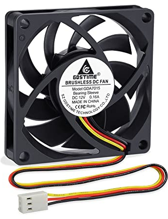 GDSTIME 70mm 12v fan 3-Pin 2500 RPM 7015 PC CPU Cooling Fan | for Computer Router Inverter Cabinet Cooling or Ventilation Exhaust