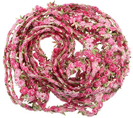 EXCEART Blumen Spitzenborte Spitzenband Spitzenbordüre Blumenband Dekoband Geschenkband für Nähen Applikation Kleidung Handwerk Scrapbooking Hochzeit Haarschmuck Deko Licht Rot