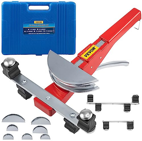 VEVOR Pipe Bender, 7 Dies 1/4-7/8 Inch Refrigeration Ratcheting Tube Bender Kit, 90° Tubing Bender with Reverse Bending Attachment for HVAC