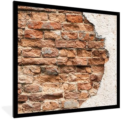 MuchoWow Poster Bilder Wanddeko Deko Wohnzimmer 40x40 cm Gips - Wand - Ziegel