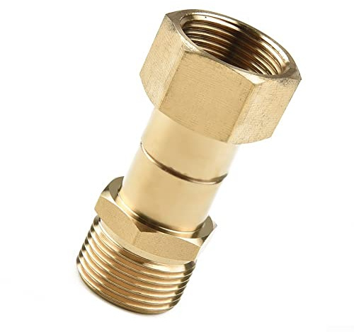 HpLive Giunto girevole per idropulitrice, idropulitrice, attacco girevole ad alta pressione, filettatura metrica M22, 14 mm, ottone