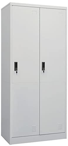 Yolola büroschrank abschließbar spind schließfachschrank metallschrank schließfachschrank Garderobe Umkleideschrank Metallspind Lagerschrank-Hellgrau-80x50x180 cm