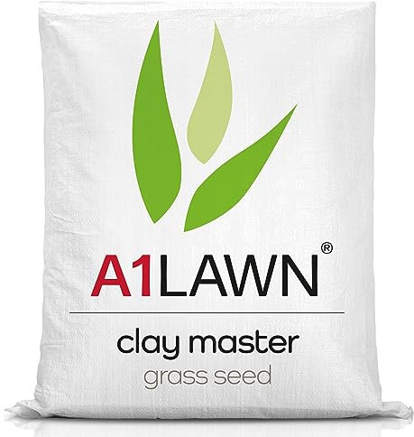 A1 Lawn Clay Master Grass Seed 5kg (140m2) - Lawn Seed for UK Clay Soil - Ideal for Establishing Lawns in Clay Soils, Fast Growing & Disease Resistant - SASA/FERA Certified Seed (AMPRO6)