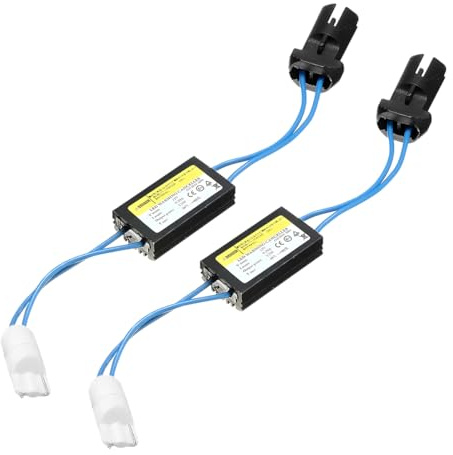 CGEAMDY 2 Stück LED-Scheinwerferdecoder, Beseitigt Leuchtfehler, Adapter Scheinwerferfehlerfreies Decodergerät Widerstand, Auto Zubehör Lampenfassung