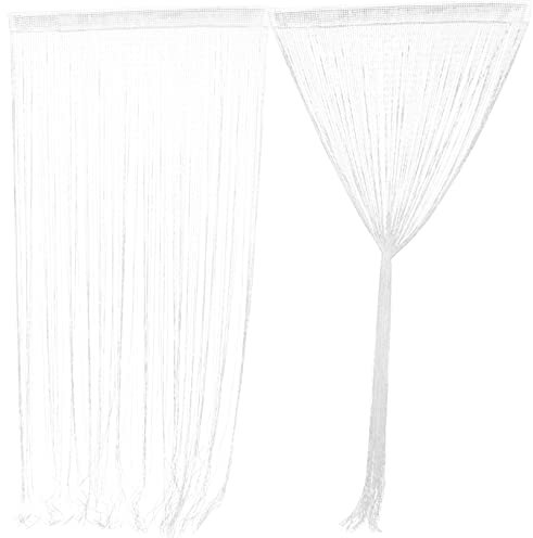 ABOOFAN Silver Thread Door String Curtain 2pcs String Partition Hallway Decor for Walls Room Separator for Doorways Home Decor