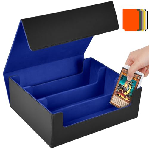 Aolso Deck Box per Carte Magic The Gathering, Scatola Magnetica per Carte da Collezione, Cartes da Gioco per 2400, Deck Case con 8 Separatori (Blu)
