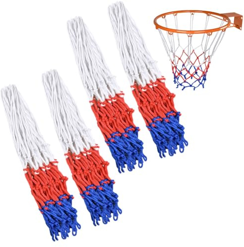 Flintronic Rete da Basket, Rete da Basket Resistente, Rete di Ricambio da Basket Professionale a 12 Anelli, Adatta per Basket, Interni, Esterni, Campi