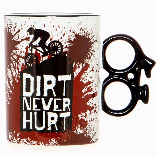 Boxer Gifts Lustige Fahrradgeschenke für Männer – Neuheit Mountainbike-Tasse – Dirt Never Hurt – Biking Wichtelgeschenk für Ihn