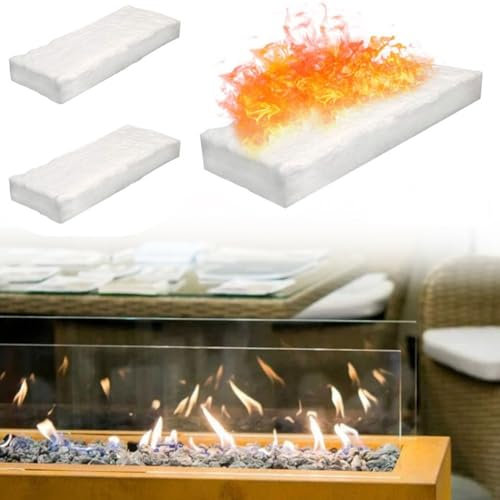 Eawfgtuw Keramikschwamm, Kalzium-Magnesium-Silikat-Fasern, Kamin, Feuerraum, Sicherheit, Bio-Feuer für den Einsatz in Bioethanol-Brennkammern, Decke in verschiedenen Größen (30 x 10 x 5 cm), 3 Stück