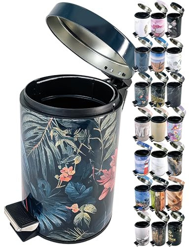 Sanilo Kosmetikeimer 3L mit Absenkautomatik, viele neue Bad Mülleimer zur Auswahl, Abfalleimer mit Innenbehälter für jedes Badezimmer (Exotic)