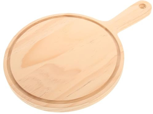 IMIKEYA Plato De Madera para Pizza Tabla Práctica Madera Natural Resistente y Fácil De Limpiar