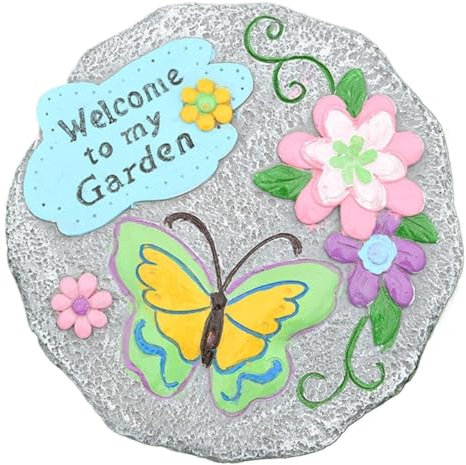 Trittsteine ​​für den Außenbereich, Trittsteine ​​für den Garten, Pflastersteine, Garten-Trittsteine ​​für den Außenbereich, runde Trittsteine, dekorative Gartensteine, Garten-Trittsteine ​​mit Insekt
