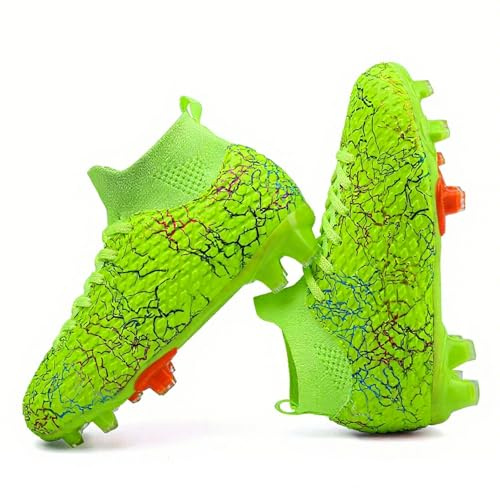 Burlbuny Kinder Fußball Stollen Jungen Fußballschuhe Mädchen Fußball Stollen Tacos De Futbol para Niños Jugend Outdoor Baseball Schuhe Turf High Top Fussballschuhe Kleinkind Fußballschuhe