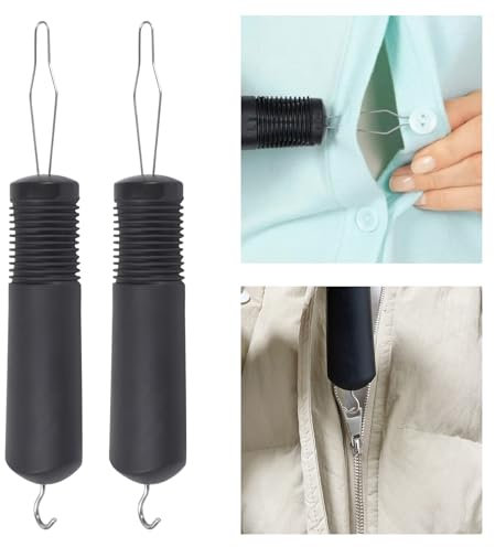 2 Stück Knöpfhilfe Senioren, Anziehhilfe für Hosen, Einhänder Hilfsmittel, Hosenanziehhilfe, Knöpfhilfe und Reißverschluss, Knopf Einfädelhilfe für Reißverschlüsse Senioren Hilfsmittel