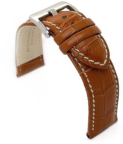 diloy Correa reloj cuero grabado aligator deportiva 368 | Pulsera de piel vacuno hombre o mujer deportivo grosor 5mm costura en blanco rojo azul con cambio rápido o herramientas