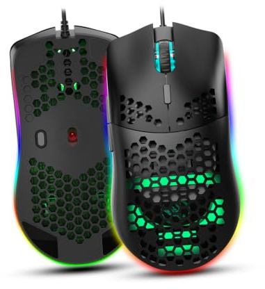 Operitacx Mouse Rgb Design Foro Pulsanti Dpi Regolabile Fino Illuminazione Programmabile Ergonomico Per Uso Professionale Nero