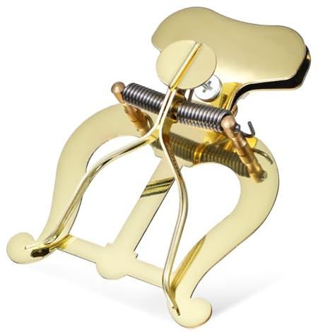 NOLITOY Marschgabel Posaune Metallposaunenleier mit Notenclip aus Legierung Praktischer Klappordner für Musiknoten im Marschband Elegantes und Festes Musikzubehör