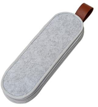 Toyvian Pochette de Rangement Feutre Imperméable pour Couverts et Pailles Pochette Portable pour Ustensiles de Table Léger et Pratique Camping Plein Air Gris