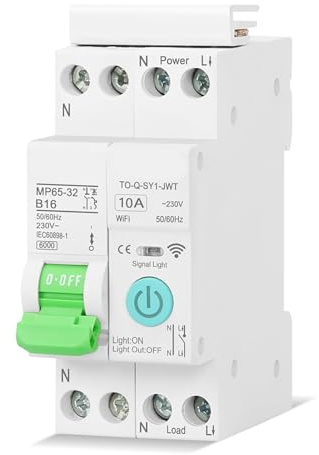 Tomvorks Intelligent WiFi Kretsbrytare Fjärrkontroll APP för Smarta Hem, Flamskyddande Material (1P-10A utan mätfunktion)