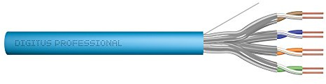 DIGITUS 500 m Cat 6A Netzwerkkabel - U-FTP (PiMF) Simplex - BauPVO Eca - LSZH Halogenfrei - 500 MHz Kupfer AWG 23/1 - PoE+ Kompatibel - LAN Kabel Verlegekabel Ethernet Kabel - Blau