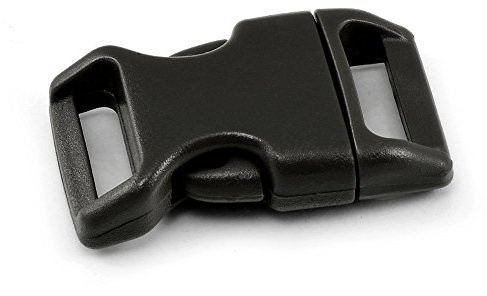 Ganzoo Klick-Verschluss aus Kunststoff 10er Set, 3/4 Zoll Steckschließer/Steckverschluss, Größe L, schwarz, Schlitz 21 mm, Gewicht 7 g, für Paracord-Armbänder, Halsbänder, Rucksack- und Trägergurte