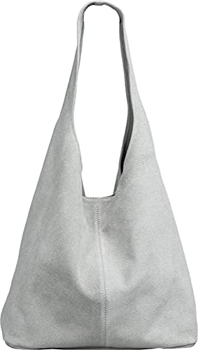 Caspar große Damen Wildleder Tasche Hobo Bag Shopper - CLASSIC LINE - Modell No.767 - Made in Italy