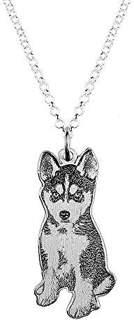 JF Personalisierte Pet/Katze/Hund Bild Schmuck Benutzerdefinierte Foto Halskette Anhänger Silber Pet Memorial Doppelseitige Anhänger für Männer/Frauen/Mädchen/Jungen