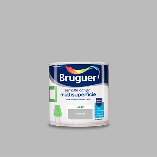 Bruguer Acrylic Multisuperficie Esmalte al agua Mate Gris Ceniza 250 ml