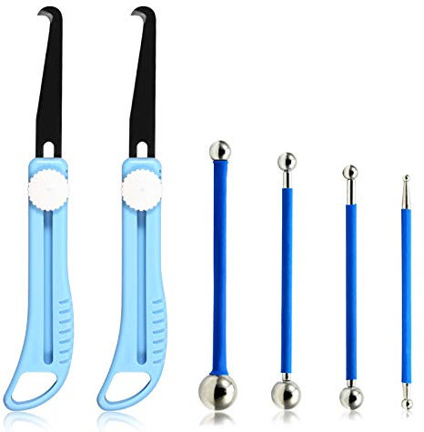 SPEEDWOX 6 Pcs Tile Joint Tool 4 Pcs Metal Ball Tile Caulk Finishing Tools 2 Pcs Grout Removal Knife Caulking Edge Finishing Tool Repair Kit for Tiles Gap Kitchen Bathroom Bedroom