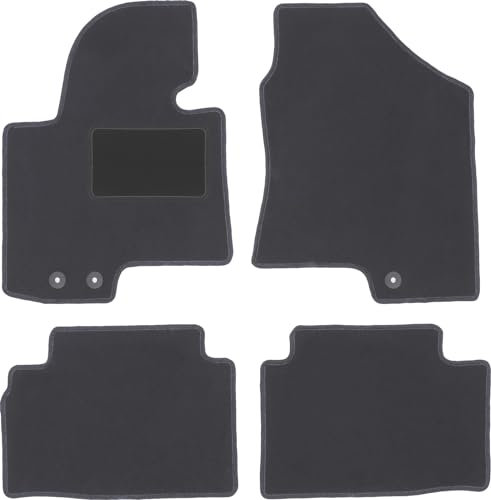 Wielganizator Velours Fußmatten 4-TLG Set passend für Hyundai ix35 (2009-2015) | Qualität: CARLUX, passgenau, Graphit/Grau