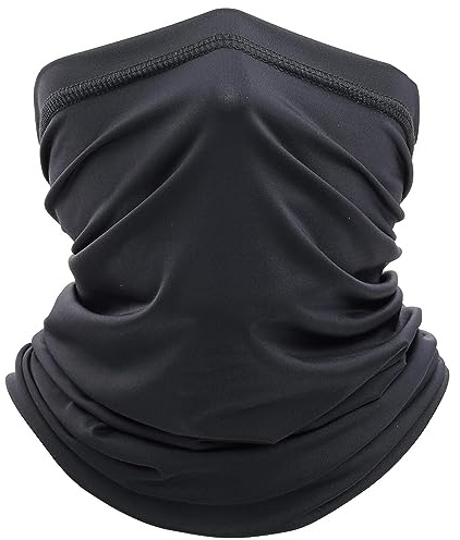 ZHjuju Bandana pañuelo,Pañuelo multifunción Braga Cuello Pañuelos Bufanda Unisex Sombreros Protección Ultravioleta Sport Diadema para Yoga Senderismo Equitación Motociclismo Esquí .（negro.