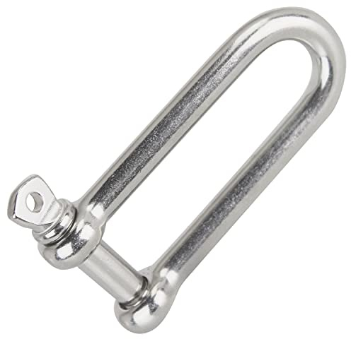 DERING Schäkel Edelstahl 6 mm Lang Form 2 Stück Drahtseil Seil Verbinder