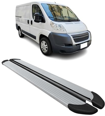 OMAC Trittbretter für FIAT Ducato 2006-2026 L1 Kurzer Aluminium Silber | Seitenschweller, fahrzeugspezifische Passform