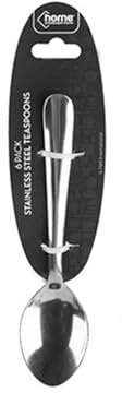 Elegant Silver Stainless Steel Teaspoons - (Pack of 6) - Exceptional Quality - Perfect for Teatime & Dessert