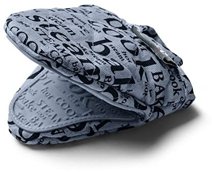 Zeal Silicone Pot Holder Mini Oven Mitt – Mitt for Air Fryer with Hot Print Design and Comfortable Quilted Cotton Inner – Heat and Water Resistant, Provence Blue