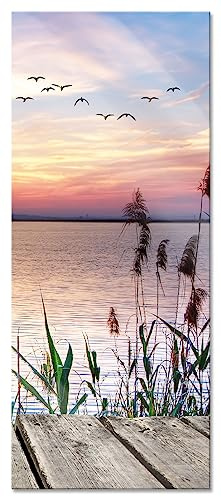 Pixxprint Glasbild Panorama, Wandbild aus Echtglas, Steg mit Ausblick aufs Meer, 100x40 cm, inkl. Aufhängung und Abstandshalter