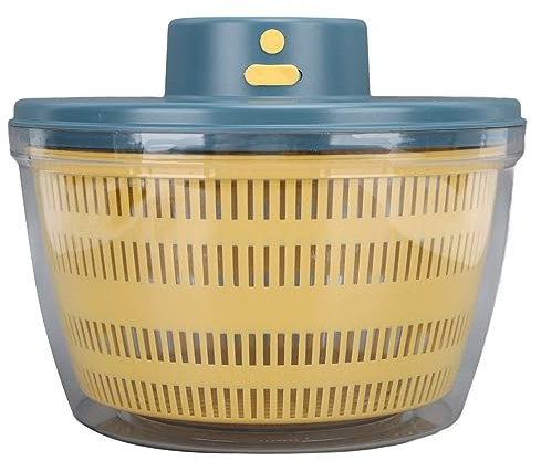 Centrifuga per Insalata 4L con Ciotola e Colino - Asciuga Verdure, Lava Frutta e Multiuso per Pasta e Patatine Fritte (Blu)