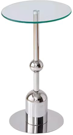 Runden Glas Und Edelstahl Säulentisch Tulpe Küche Tisch Dekorativ Stehtisch Lounge-Ständer(Color:Transparent)