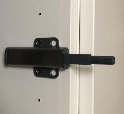 NELI 3er-Set Drucktüröffner für Schranktüren und Schubladen - Push to open - mit Magnet - passend auch für die Möbelserie „BESTA“, Silber