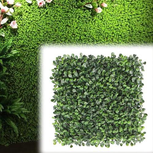 Aohuada Lot de 48 parois de plantes artificielles vertes - Brise-vue - Protection UV - Clôture de jardin - 25 x 25 cm - Pour jardin - Brise-vue sur la clôture ou le balcon