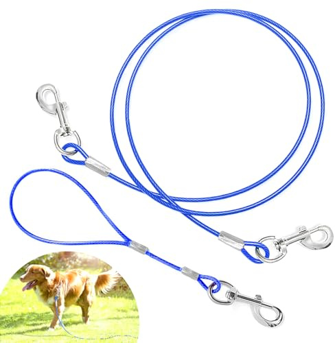 Tuggsäkert hundkoppel, 1,5 m 0,5 m säker metallkabel koppel med avtagbart vadderat handtag husdjur dra ut kabel för små medelstora och stora hundar